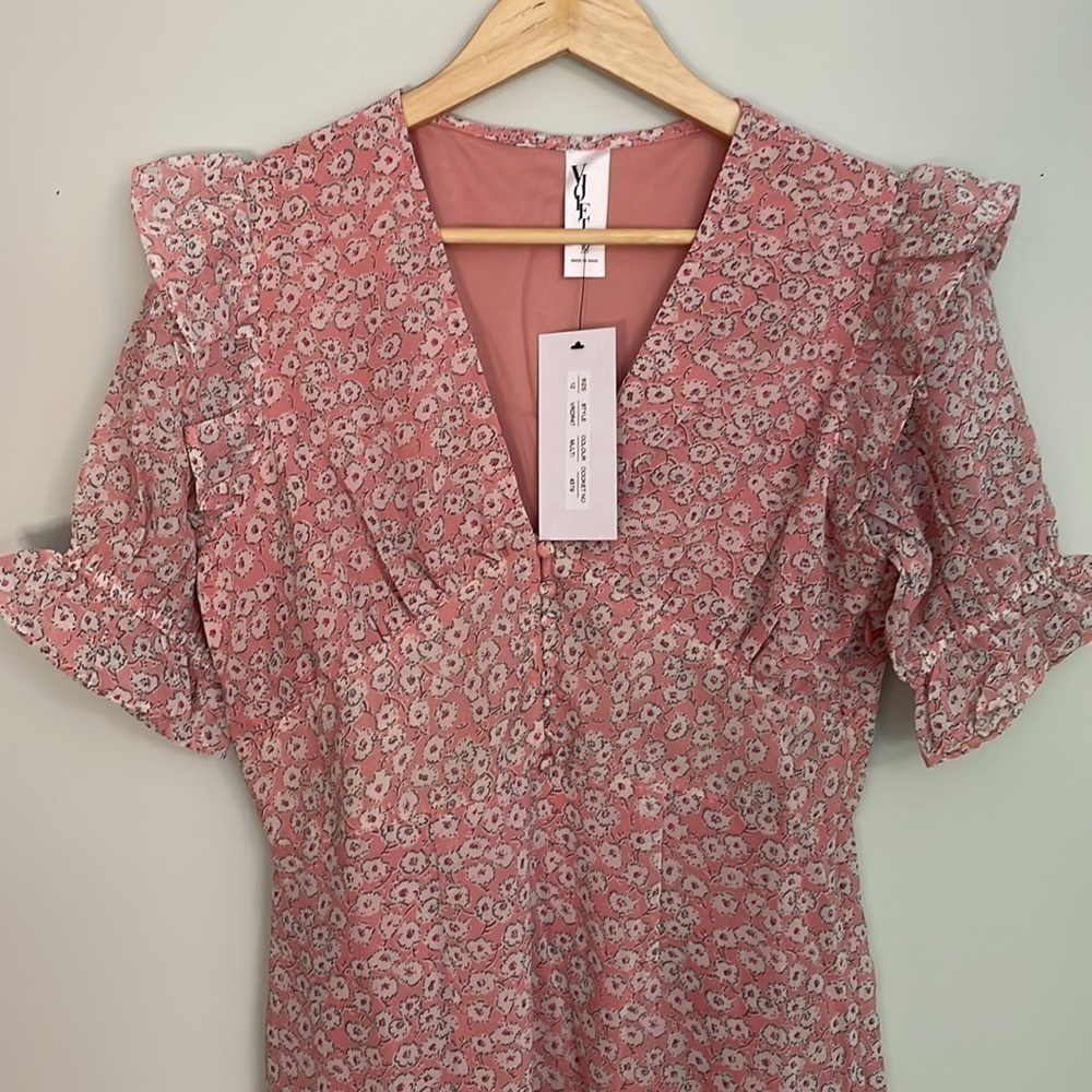 Violet Romance button front mini dress with ruffle sleeves in floral print dress - Picture 7 of 9